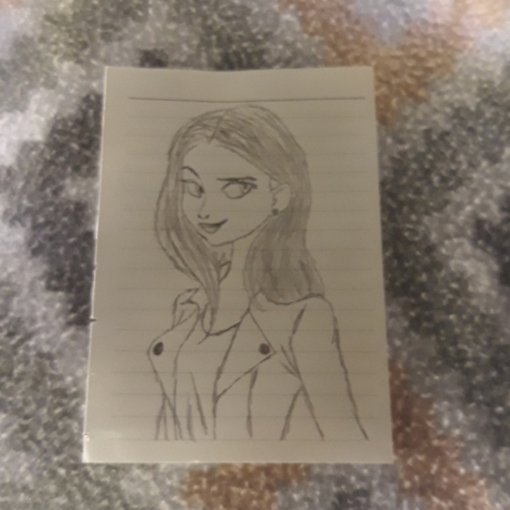 A drawing of a girl